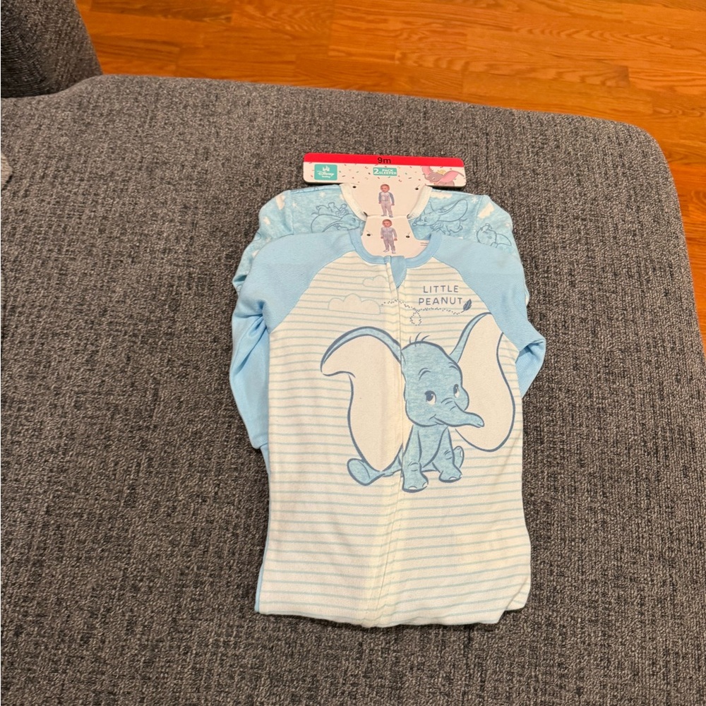 NWT Blue and White Baby Onesie Set with Elephant Design